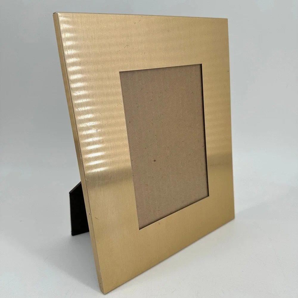 Brushed Gold Metal Picture Frame for 4x6 Photo Tabletop Wall Mount Modern Decor